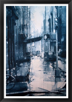 Framed Crosby Street from Spring, rain Print