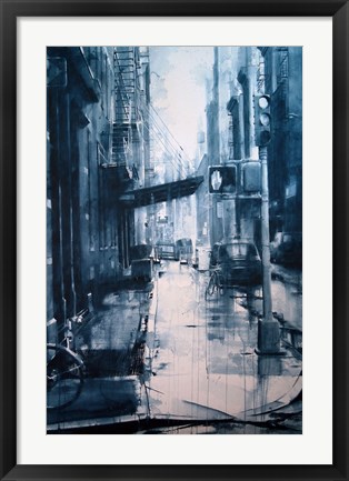 Framed Crosby Street from Spring, rain Print