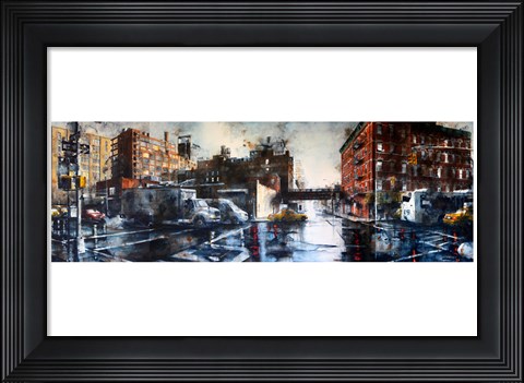 Framed West 27th Street and 10th Avenue, rain Print