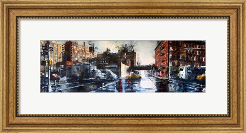 Framed West 27th Street and 10th Avenue, rain Print