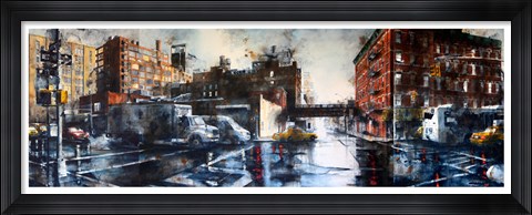 Framed West 27th Street and 10th Avenue, rain Print