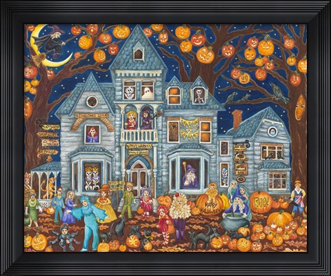 Framed Haunted House Costume Parade Print