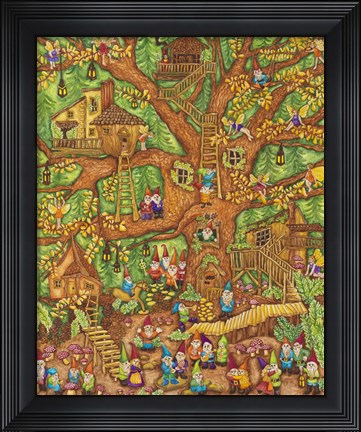 Framed Gnomes Dance Party Print
