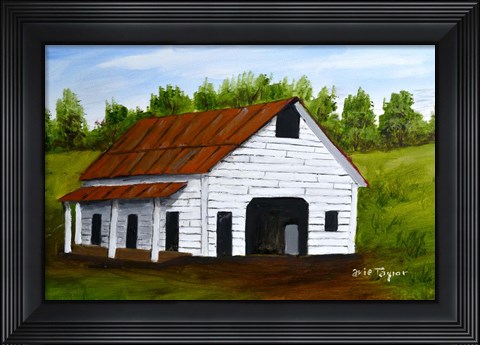 Framed White Barn 1 Print