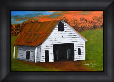Framed White Barn 2 Print