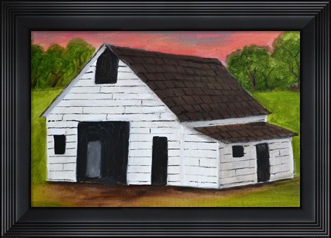 Framed White Barn 3 Print