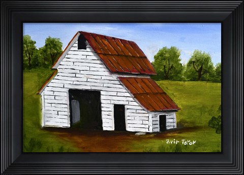 Framed White Barn 4 Print
