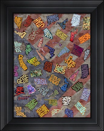 Framed State Toss Print