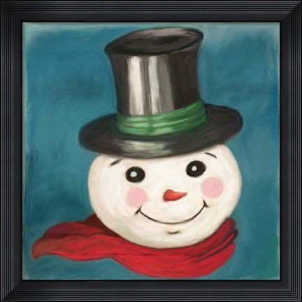 Framed Happy Snowman Print