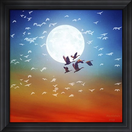 Framed Birds Flying 1 Print