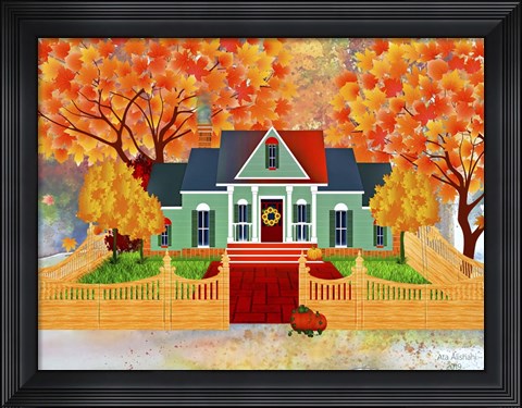 Framed Autumn House Print