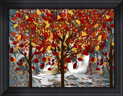 Framed Autumn Leaves Print