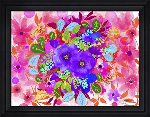 Framed Flowers P19 Print