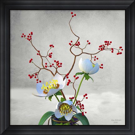 Framed Vase Flower Print