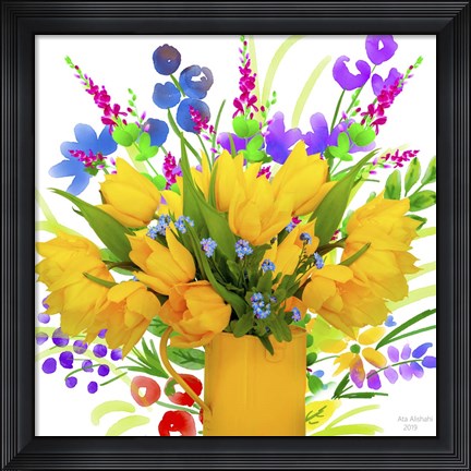 Framed Yellow Vase Print