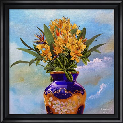 Framed Colorful Vase Flower Print
