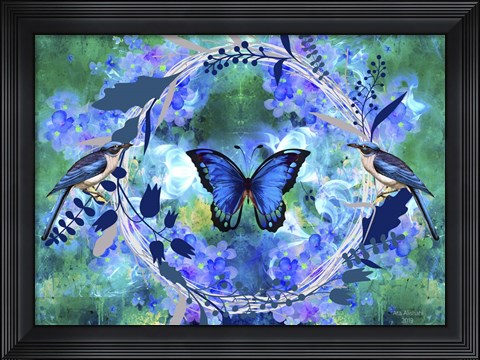 Framed Blue Garden Print