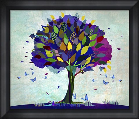 Framed Butterfly Tree Print