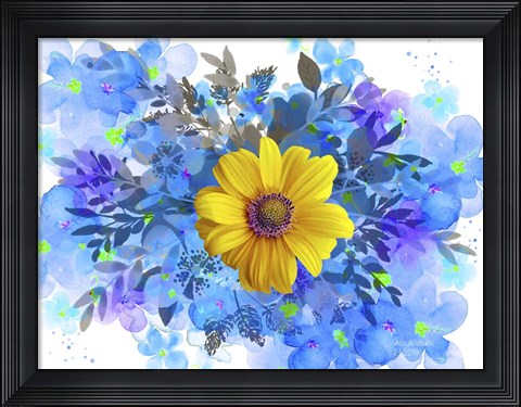 Framed Yellow and Blue Print