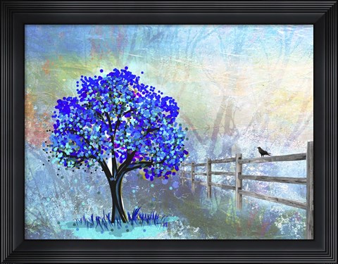 Framed Blue Tree Print