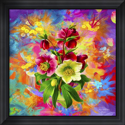 Framed Flowers And Colors 1 Print