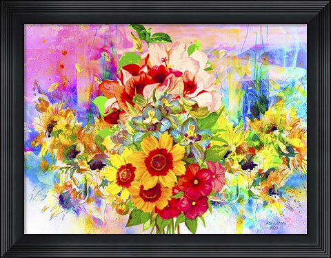 Framed Flowers And Colors 2 Print