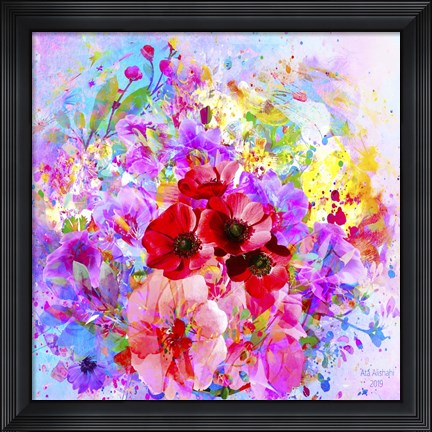 Framed Flowers And Colors 3 Print