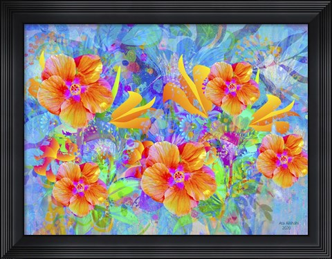 Framed More Flowers Field Print
