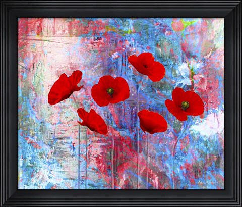 Framed Poppy Flowers Print