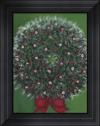 Framed Christmas Wreath Print