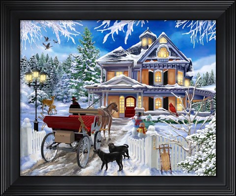 Framed Carriage Awaits Print