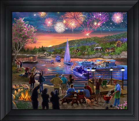 Framed Summer Fireworks 2 Print