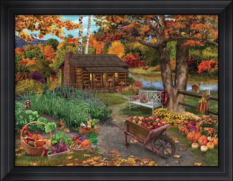 Framed Harvest at the Cabin Print