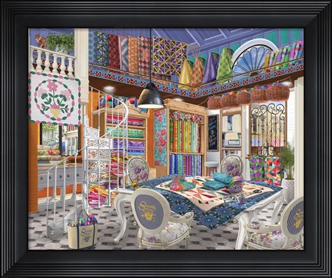 Framed Queenie's Quiltery Print