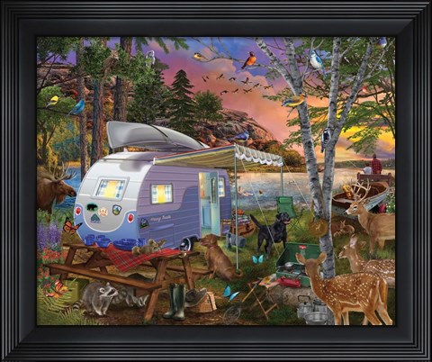 Framed Camp Site Watch Dogs Print