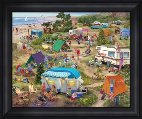 Framed Seaside Cramped Grounds Print