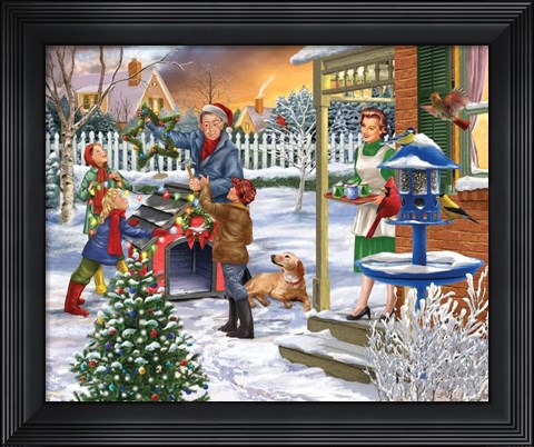 Framed Decking the Doghouse Print