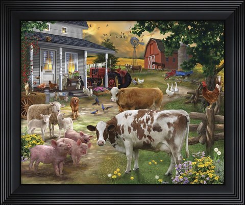 Framed Farm Friends Print