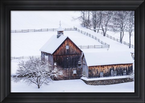 Framed Snow Day on the Farm Print
