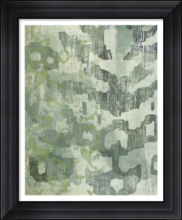 Framed Celadon Ikat I Print