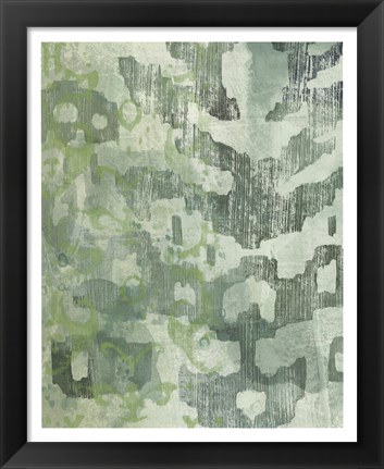 Framed Celadon Ikat I Print