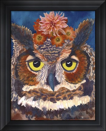 Framed Great Horned Owl Print