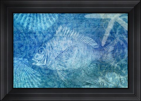 Framed Blue Ocean Fish Print