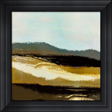 Framed Landscape in Ocher and Black I Print