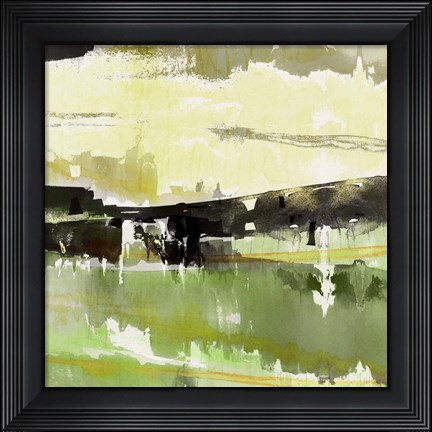 Framed Watercolor Landscape Green Print