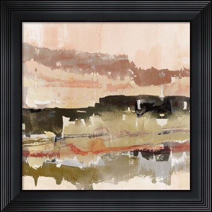 Framed Watercolor Landscape Taupe Print