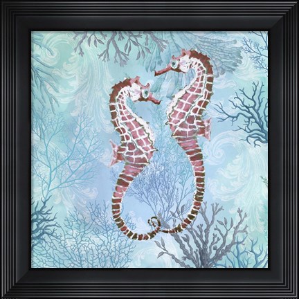 Framed Marine Love Seahorses Print