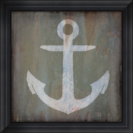 Framed Rusty Sign Anchor Print