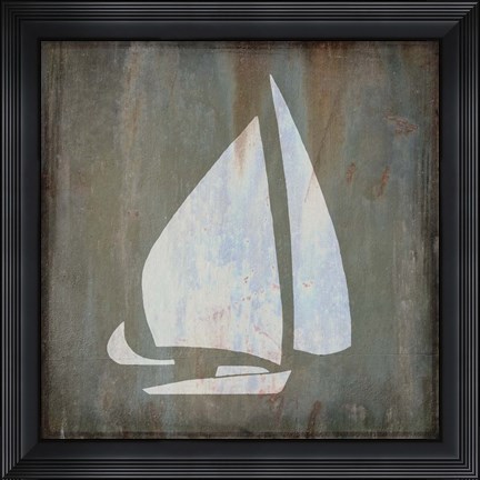Framed Rusty Sign Sailboat Print