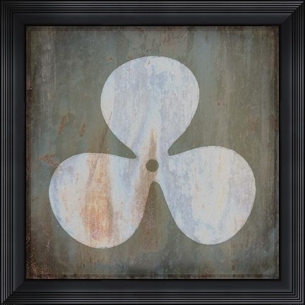 Framed Rusty Sign Ship Propeller Print